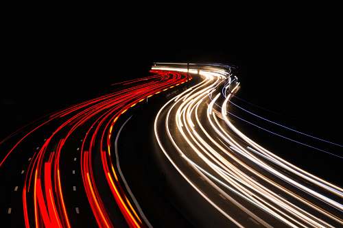light high-angle photography of road at nighttime desktop backgrounds